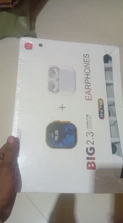 120UIltra Max Suit Smart Watch 10 IN 1 Box 2.3 Inchs Large screen With 7 Strips Smart Watch  With Airpords2 Rabdom Colors