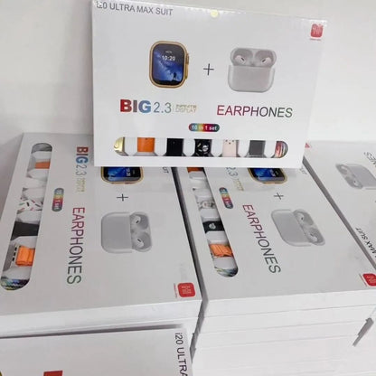 120UIltra Max Suit Smart Watch 10 IN 1 Box 2.3 Inchs Large screen With 7 Strips Smart Watch  With Airpords2 Rabdom Colors
