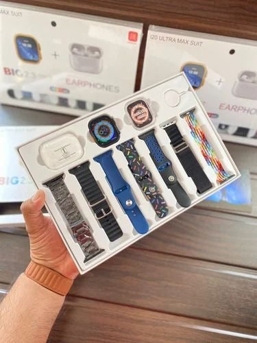 120UIltra Max Suit Smart Watch 10 IN 1 Box 2.3 Inchs Large screen With 7 Strips Smart Watch  With Airpords2 Rabdom Colors